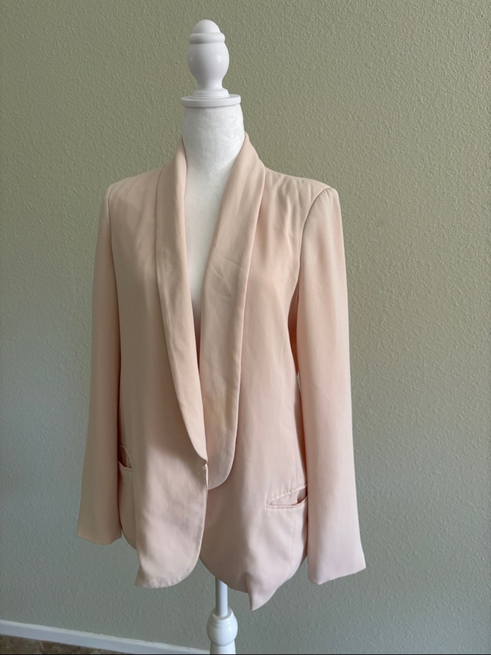 Mural Blush Pink Shawl Collar Blazer